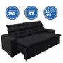 Imagem de Sofá Concept 2,90 metros Retrátil e reclinável com Molas  Suede Light Preto - Sofá na Web
