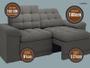 Imagem de Sofá Confort 1,80m Assento Retrátil e Reclinável Velosuede Cinza - NETSOFAS