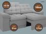 Imagem de Sofá Confort  1,80m Assento Retrátil e Reclinável Velosuede Grafite - NETSOFAS