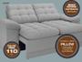 Imagem de Sofá Confort  1,80m Assento Retrátil e Reclinável Velosuede Grafite - NETSOFAS