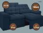 Imagem de Sofá Confort 1,80m Assento Retrátil e Reclinável Velosuede Petróleo - NETSOFAS