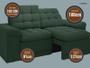 Imagem de Sofá Confort 1,80m Assento Retrátil e Reclinável Velosuede Verde - NETSOFAS