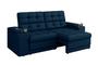 Imagem de Sofá Confort Premium 1,70m Assento Retrátil/Reclinável porta copos e USB Suede Azul - XFlex Sofas
