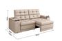 Imagem de Sofá Confort Premium 2,05m Assento Retrátil/Reclinável porta copos e USB Suede Areia - XFlex Sofas