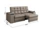 Imagem de Sofá Confort Premium 2,05m Assento Retrátil/Reclinável porta copos e USB Suede Capuccino - XFlex Sofas