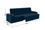 Imagem de Sofá Confort Premium 2,30m Assento Retrátil/Reclinável porta copos e USB Suede Azul - XFlex Sofas