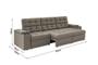 Imagem de Sofá Confort Premium 2,30m Assento Retrátil/Reclinável porta copos e USB Suede Capuccino - XFlex Sofas
