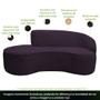 Imagem de Sofá Curvo 02 Lugares 150cm Eron Braço Esquerdo Veludo Roxo - Nexta Casa