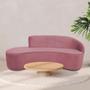 Imagem de Sofá Curvo 03 Lugares 180cm Eron Braço Esquerdo Veludo Rosa - Nexta Casa