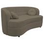 Imagem de Sofá Curvo 2 Lugares Orgânico Sala Recepção Escritório Decorativo Luxo Panamá 140cm Suede Cappuccino