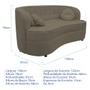 Imagem de Sofá Curvo 2 Lugares Orgânico Sala Recepção Escritório Decorativo Luxo Panamá 140cm Suede Cappuccino