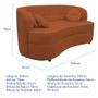Imagem de Sofá Curvo 2 Lugares Orgânico Sala Recepção Escritório Decorativo Luxo Panamá 160cm Suede Terracota