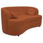 Imagem de Sofá Curvo 2 Lugares Orgânico Sala Recepção Escritório Decorativo Luxo Panamá 160cm Suede Terracota
