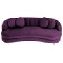 Imagem de Sofá Curvo 3 Lugares Orgânico Sala Recepção Escritório Decorativo Luxo Panamá 185cm Suede Roxo