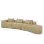 Imagem de Sofá Curvo Decorativo Kimiko 427Cm 6 Lugares Sala de Estar com Chaise Bouclê Bege G52 - Gran Belo