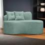 Imagem de Sofá Curvo Orgânico Plaza 2 Pessoas 200cm Bouclê Verde Menta SOFA STORE