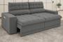 Imagem de Sofá Daytona 2,50m Assento Retrátil e Reclinável Velosuede Grafite - NETSOFAS
