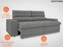 Imagem de Sofá Daytona 2,50m Assento Retrátil e Reclinável Velosuede Grafite - NETSOFAS