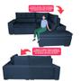 Imagem de Sofá de Canto 2,60x2,36m Retrátil e Reclinável com Molas Cama inBox Platinum Direito Suede Azul