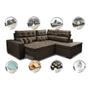 Imagem de Sofá de Canto 2,60x2,36m Retrátil e Reclinável com Molas Cama inBox Platinum Direito Suede Café