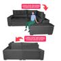 Imagem de Sofá de Canto 2,60x2,36m Retrátil e Reclinável com Molas Cama inBox Platinum Direito Suede Cinza