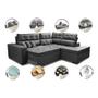 Imagem de Sofá de Canto 2,60x2,36m Retrátil e Reclinável com Molas Cama inBox Platinum Direito Suede Cinza