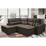 Imagem de Sofá de Canto 2,60x2,36m Retrátil e Reclinável com Molas Cama inBox Platinum Esquerdo Suede Café