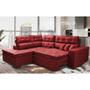 Imagem de Sofá de Canto 2,60x2,36m Retrátil e Reclinável com Molas Cama inBox Platinum Esquerdo Suede Vermelho