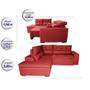 Imagem de Sofá de Canto 2,60x2,36m Retrátil e Reclinável com Molas Cama inBox Platinum Esquerdo Suede Vermelho