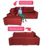 Imagem de Sofá de Canto 2,60x2,36m Retrátil e Reclinável com Molas Cama inBox Platinum Esquerdo Suede Vermelho