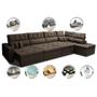 Imagem de Sofá de Canto 4,80x2,36m Retrátil e Reclinável com Molas Cama inBox Platinum Direito Suede Café