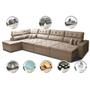 Imagem de Sofá de Canto 4,80x2,36m Retrátil e Reclinável com Molas Cama inBox Platinum Esquerdo Suede Bege