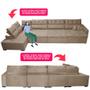 Imagem de Sofá de Canto 4,80x2,36m Retrátil e Reclinável com Molas Cama inBox Platinum Esquerdo Suede Bege