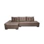Imagem de Sofá de Canto 5 Lugares com Chaise Esquerdo Guarapari Suede Café