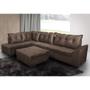 Imagem de Sofá de Canto 5 Lugares com Chaise Esquerdo Itapema Suede Café
