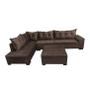 Imagem de Sofá de Canto 5 Lugares com Chaise Esquerdo Urupema Suede Café