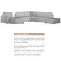 Imagem de Sofá de Canto 5 lugares com Chaise Modular Moderno Premium Veludo Marrom Agatha