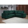 Imagem de Sofá de Canto 5 Lugares Dijon com Entrada USB Suede Verde