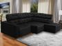 Imagem de Sofá de Canto Chaise D 293 x 220 Cm Retrátil Reclinável Mola Bonnel D26 Prime Suede Preto - SóSofá