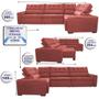 Imagem de Sofa de Canto Retrátil e Reclinável Cama inBox Austin 3,65X2,54 ou 2,54X3,65 Velusoft Vermelho