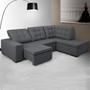 Imagem de Sofa de Canto retratil e reclinavel com chaise Moscou Cinza B81