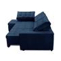 Imagem de Sofá de Canto Retrátil e Reclinável com Molas 3,00x2,00 Esq Jacke Suede Azul Adonai Estofados