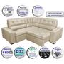 Imagem de Sofa de Canto Retrátil e Reclinável com Molas Cama inBox Austin 2,30m x 2,30m Suede Velusoft Bege