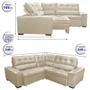 Imagem de Sofa de Canto Retrátil e Reclinável com Molas Cama inBox Austin 2,40m x 2,40m Suede Velusoft Bege