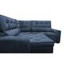 Imagem de Sofa de Canto Retrátil e Reclinável com Molas Cama inBox Austin 2,70m x 2,70m Suede Velusoft Azul