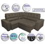 Imagem de Sofa de Canto Retrátil e Reclinável com Molas Cama inBox Austin 2,70m x 2,70m Suede Velusoft Café