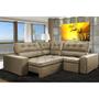 Imagem de Sofa de Canto Retrátil e Reclinável com Molas Cama inBox Austin 2,70m x 2,70m Suede Velusoft Castor