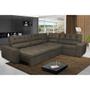 Imagem de Sofa de Canto Retrátil e Reclinável com Molas Cama inBox Austin 3,85X2,64 ou 2,64X3,85 Velusoft Café