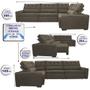 Imagem de Sofa de Canto Retrátil e Reclinável com Molas Cama inBox Austin 3,85X2,64 ou 2,64X3,85 Velusoft Café