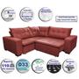Imagem de Sofa de Canto Retrátil e Reclinável com Molas Cama inBox Oklahoma 2,30m Suede Velusoft Vermelho